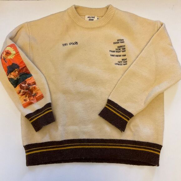 Van Gogh Pullover Sweater, M. Embroidered and Patch Art - Picture 16 of 16